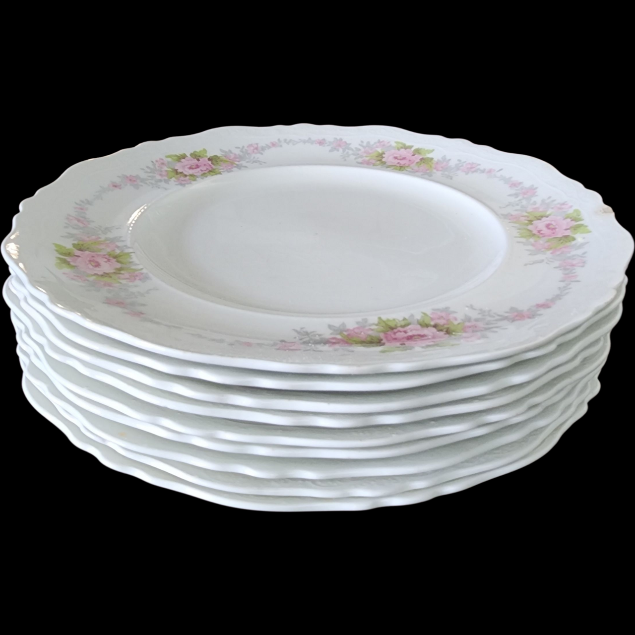 9"  Vintage Johnson Bros. English China | Rose Chintz Style Floral Plates | Cottagecore Shabby Chic Dinnerware