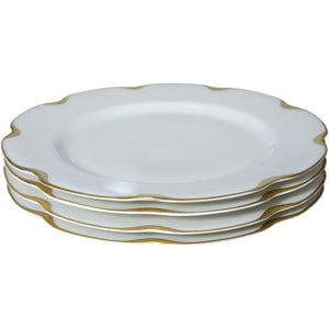 Set of 4 Antique Haviland Limoges Schleiger 24 Ranson Gold Dinner Plates 9.75