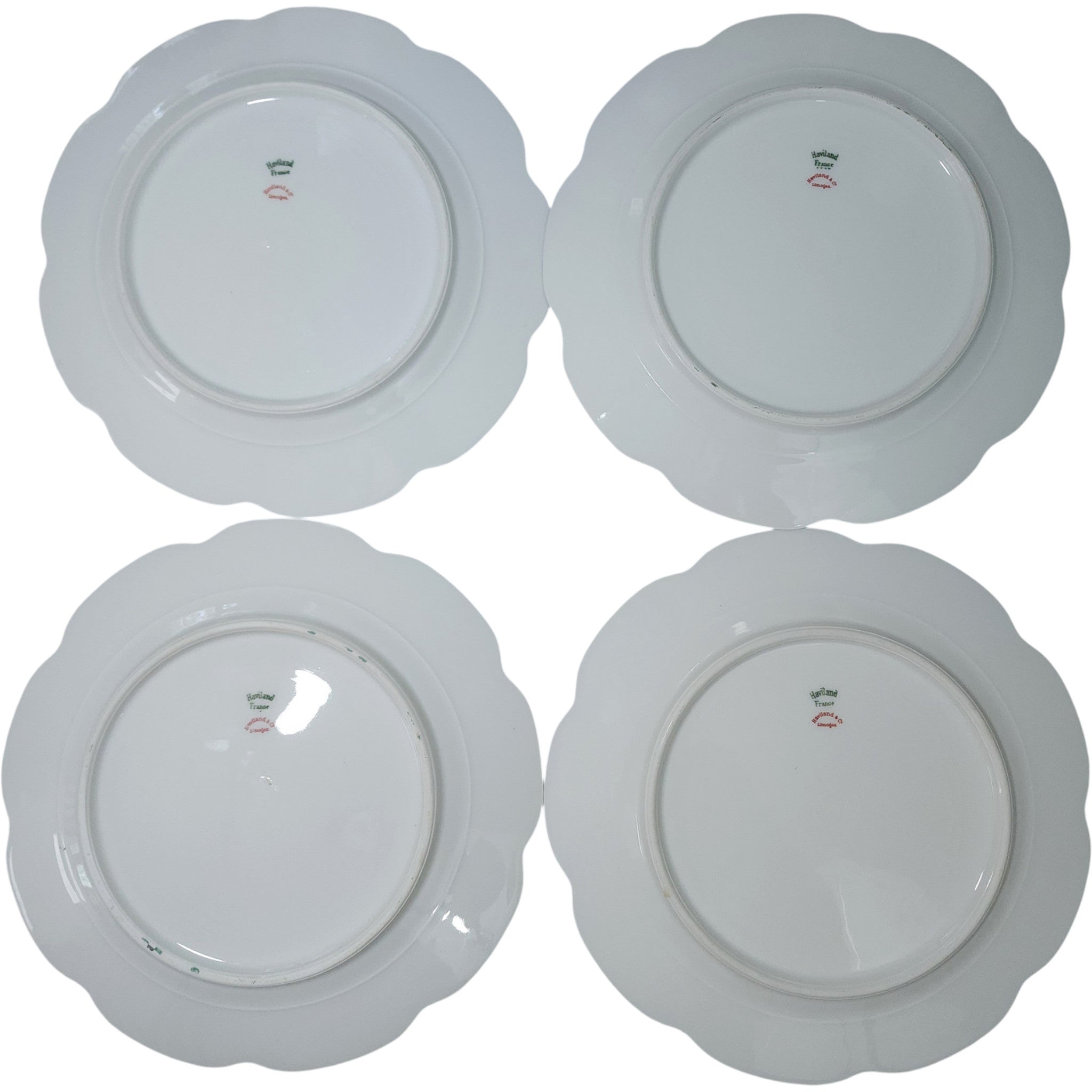 Set of 4 Antique Haviland Limoges Schleiger 24 Ranson Gold Dinner Plates 9.75