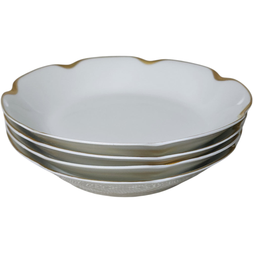 Set of 4 Antique Haviland Limoges Schleiger 24 Ranson Gold Rim Fruit Bowls 5"