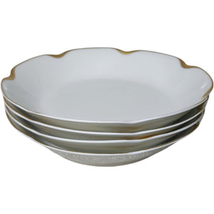 Set of 4 Antique Haviland Limoges Schleiger 24 Ranson Gold Rim Fruit Bowls 5"