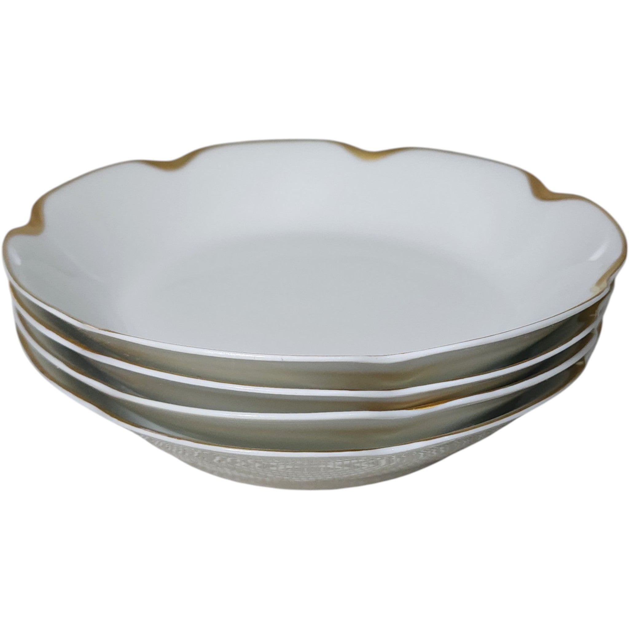 Set of 4 Antique Haviland Limoges Schleiger 24 Ranson Gold Rim Fruit Bowls 5"