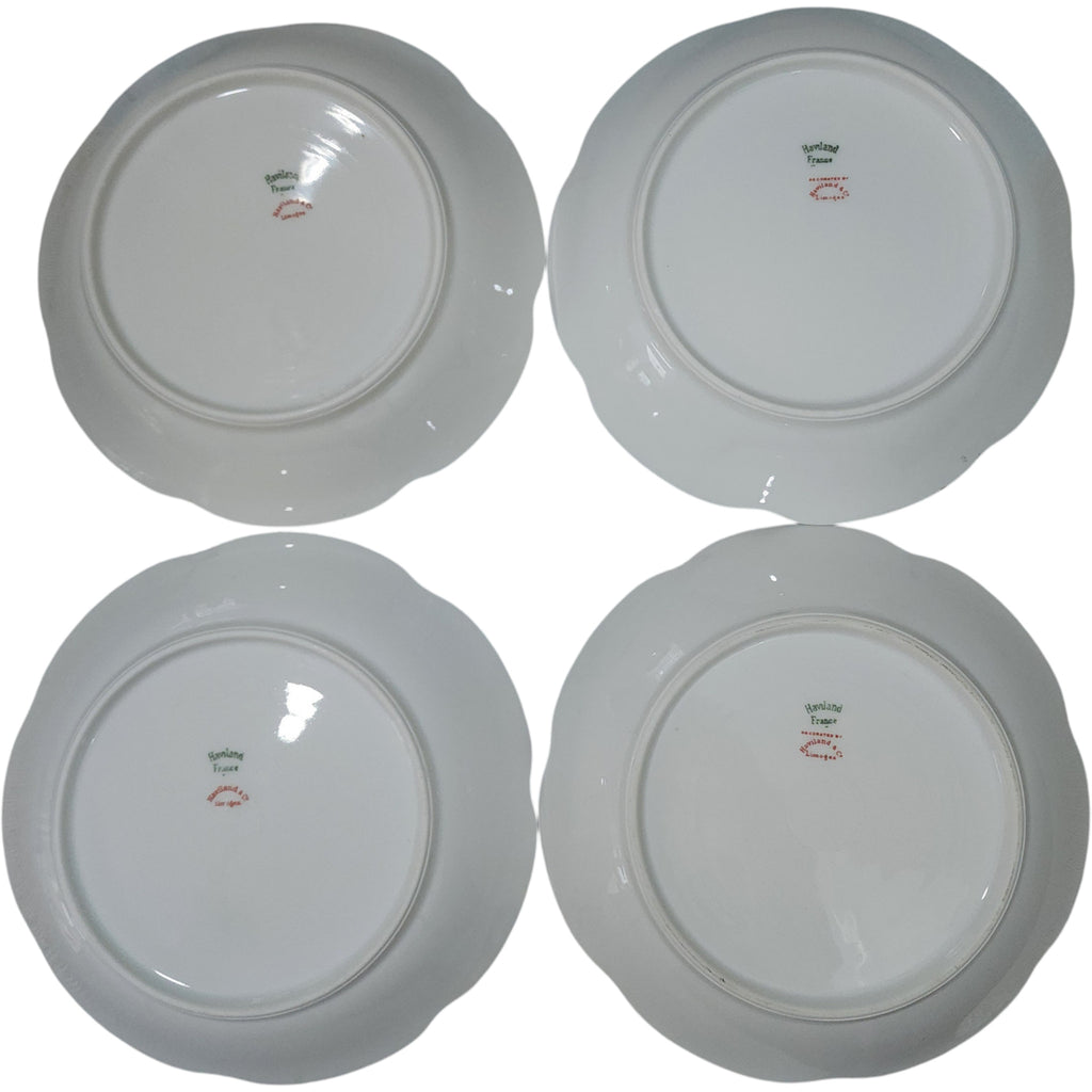 Set of 4 Antique Haviland Limoges Schleiger 24 Ranson Gold Rim Soup Bowls