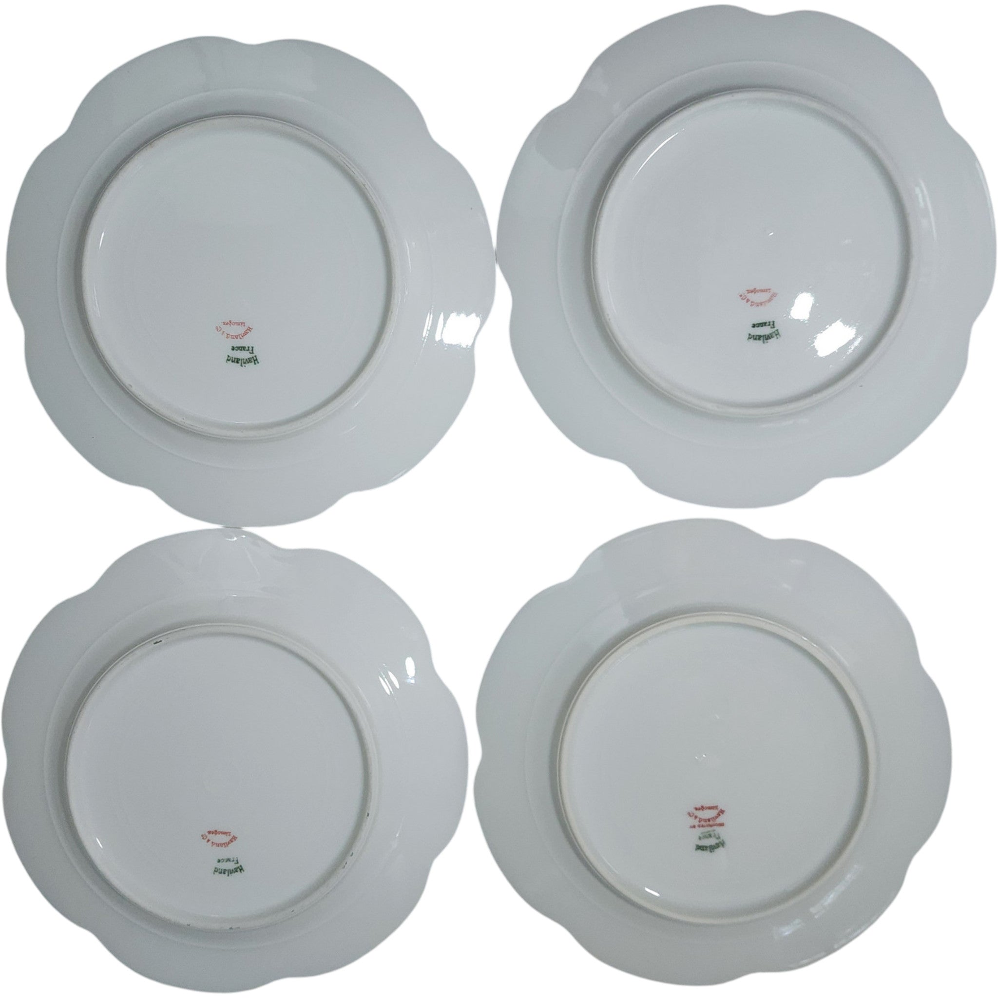 Set of 4 Antique Haviland Limoges Schleiger 24 Ranson Gold Salad Plates 7 5/8
