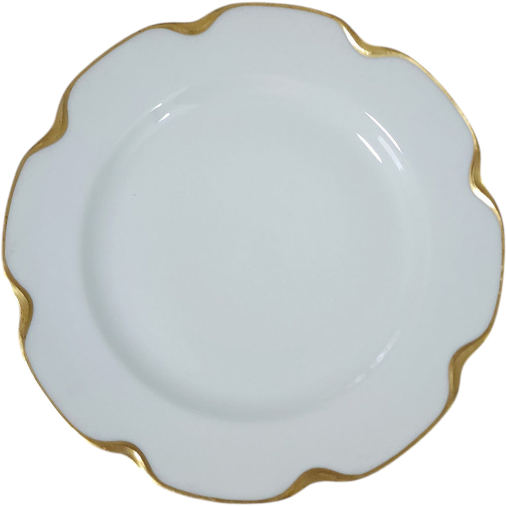 Set of 7 Antique Haviland Limoges Schleiger 24 Ranson Gold Luncheon Plates  8 5/8