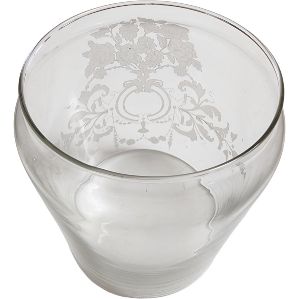 Shafford Etched Apothecary Glass Canister Portugal Jar
