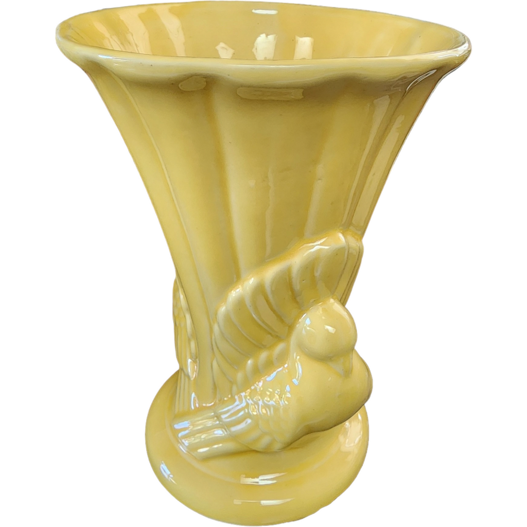 Shawnee Pottery Southern Double Dove Ceramic Yellow Vase