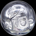 Signed Rollin Karg Studio Art Glass Paperweight Clear Swirl Sphere