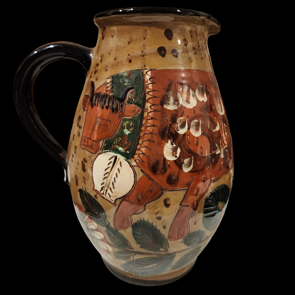 Slipware Earthenware European Art Pottery Arrow Mark Pitcher Vase England