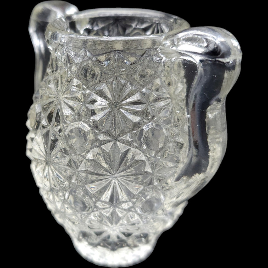 Smith Glass Clear Daisy and Button Miniature Urn Vase Toothpick Holder