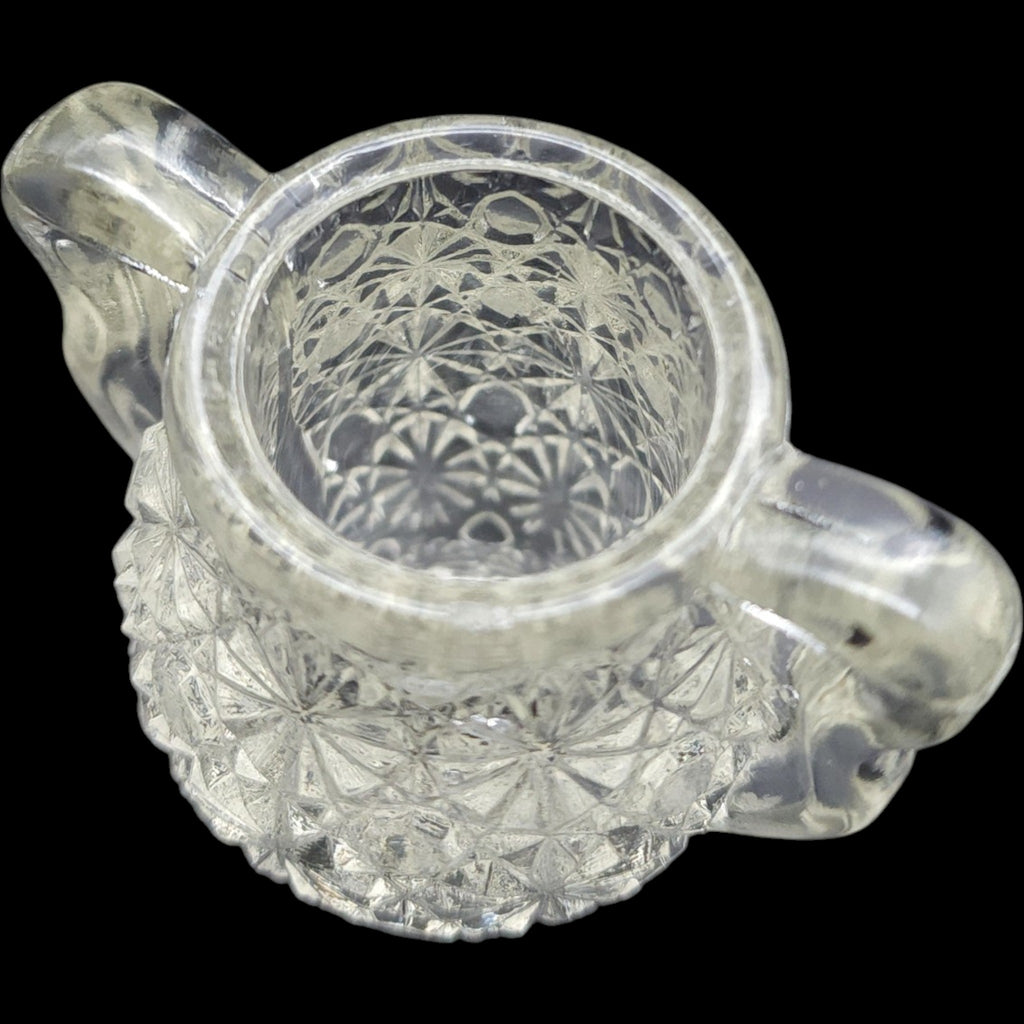 Smith Glass Clear Daisy and Button Miniature Urn Vase Toothpick Holder