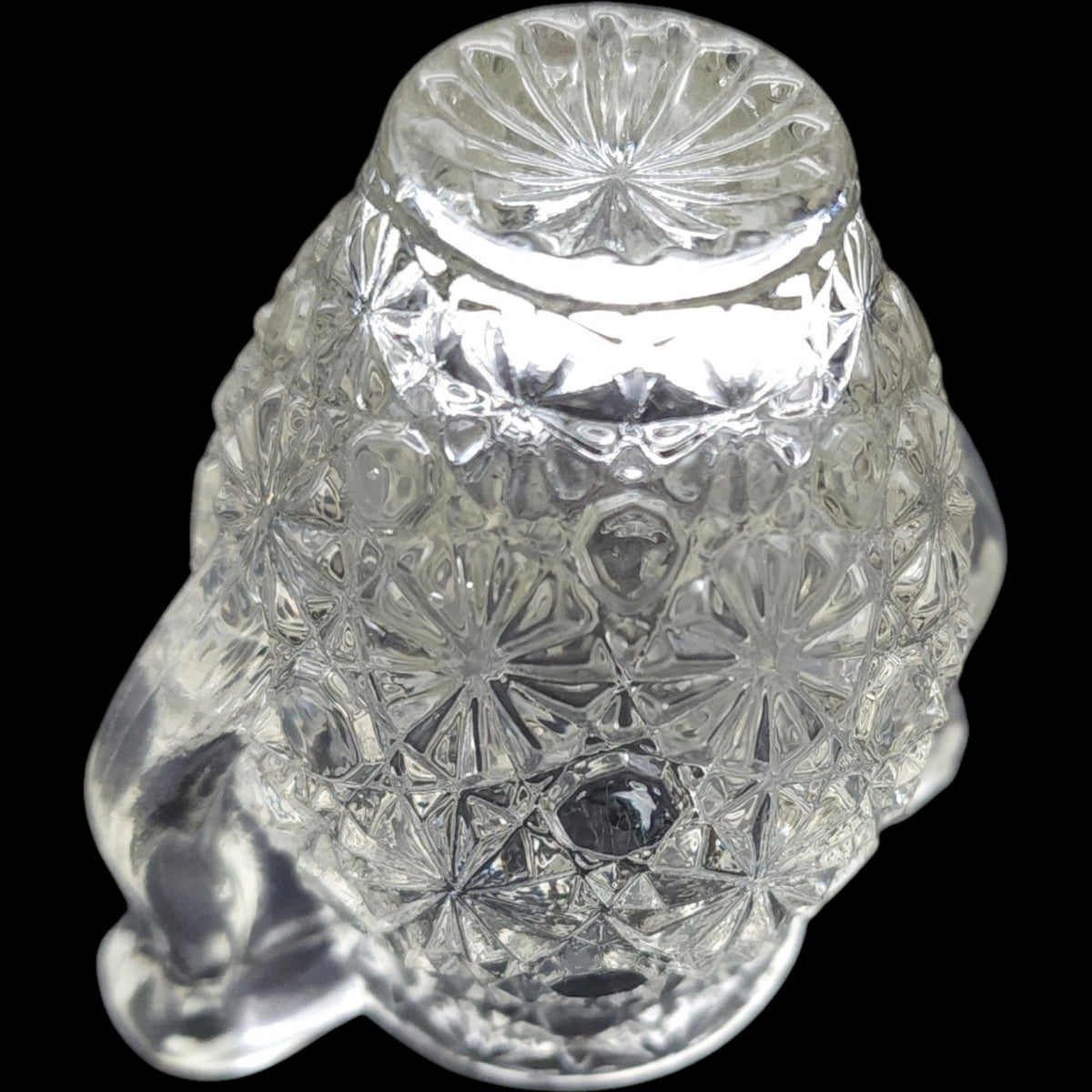 Smith Glass Clear Daisy and Button Miniature Urn Vase Toothpick Holder