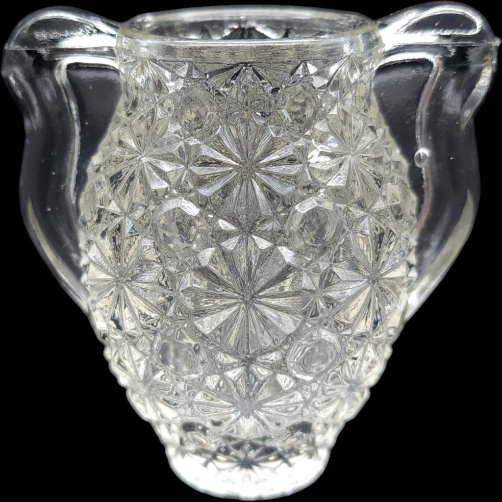 Smith Glass Clear Daisy and Button Miniature Urn Vase Toothpick Holder