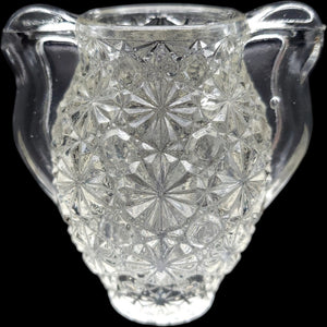 Smith Glass Clear Daisy and Button Miniature Urn Vase Toothpick Holder