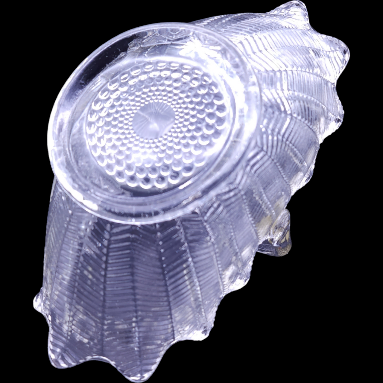 Smith Glass Pressed Crystal Clear Large Basket