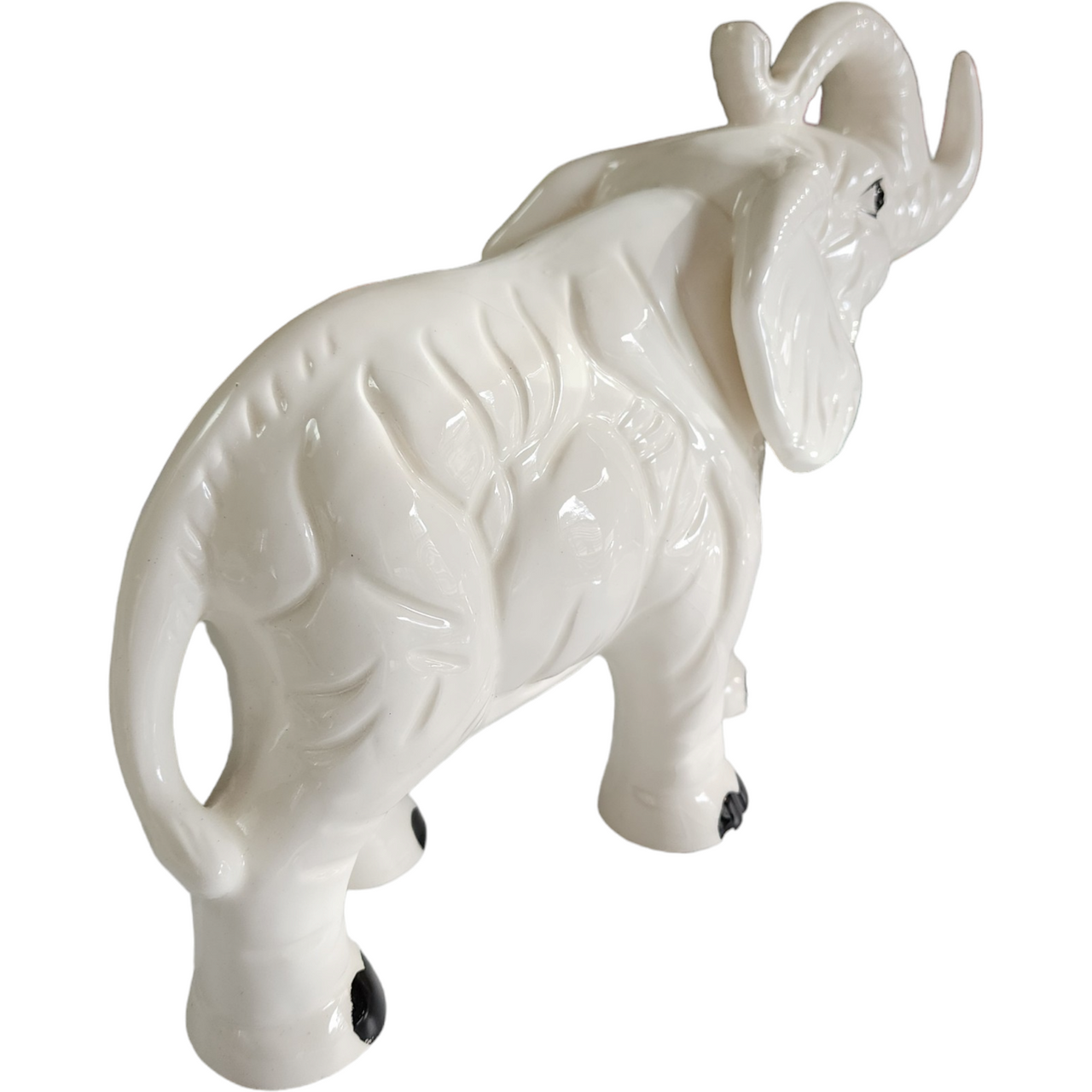 Sophia Ann Porcelain White Elephant Trunk Up Old Figurine Japan