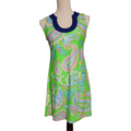 Southwind Apparel Green Paisley Sleeveless A-Line Dress Made in USA Size Small