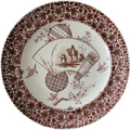 Spode Cairo Brown Floral Rim & Center Scene Dinner Plate