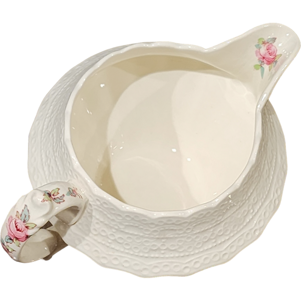 Spode Jewel Billingsley Rose Pink Flat Creamer
