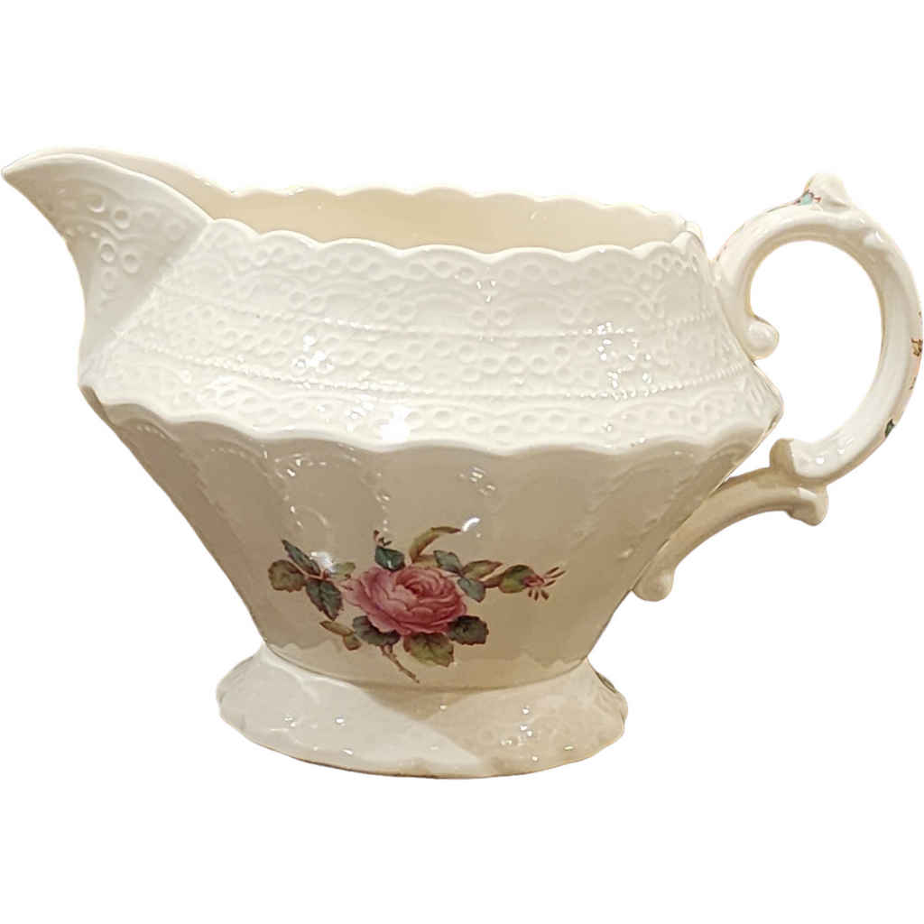 Spode Jewel Billingsley Rose Pink Flat Creamer