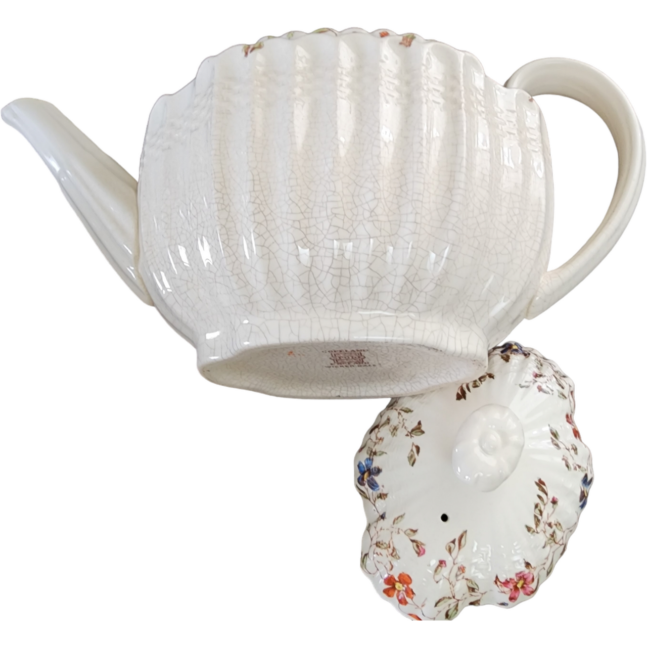 Spode Wicker Dale Chelsea Wicker Shape Floral Rim Teapot & Lid 5 Cup