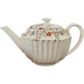 Spode Wicker Dale Chelsea Wicker Shape Floral Rim Teapot & Lid 5 Cup