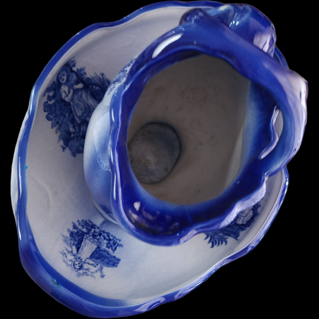 Staffordshire Chamber Set Ironstone Flo Blue Basin Pitcher Bowl England