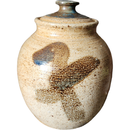 Studio Hand Crafted Pottery Lidded Jar Signed