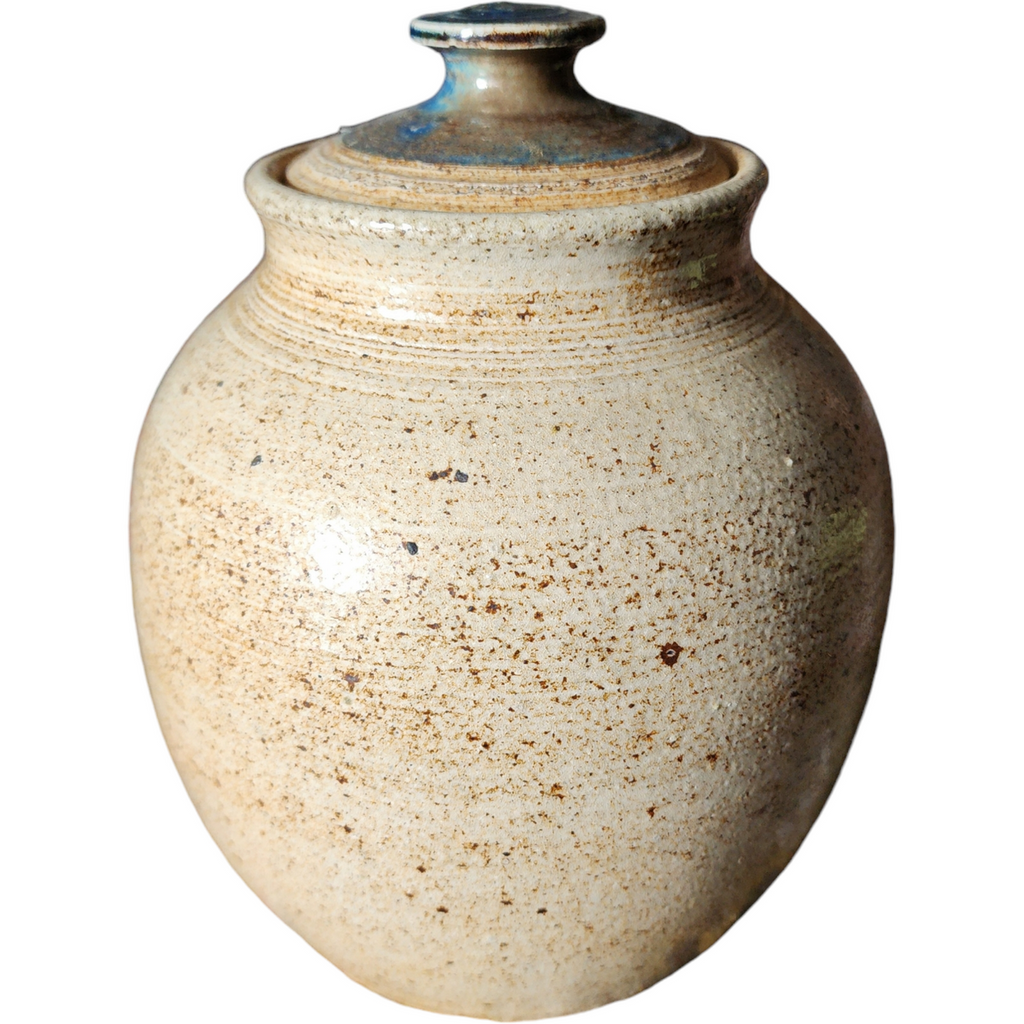Studio Hand Crafted Pottery Lidded Jar Signed