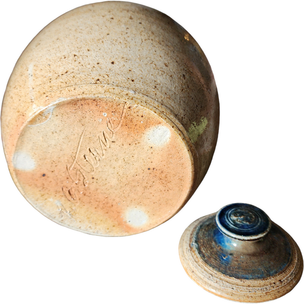 Studio Hand Crafted Pottery Lidded Jar Signed