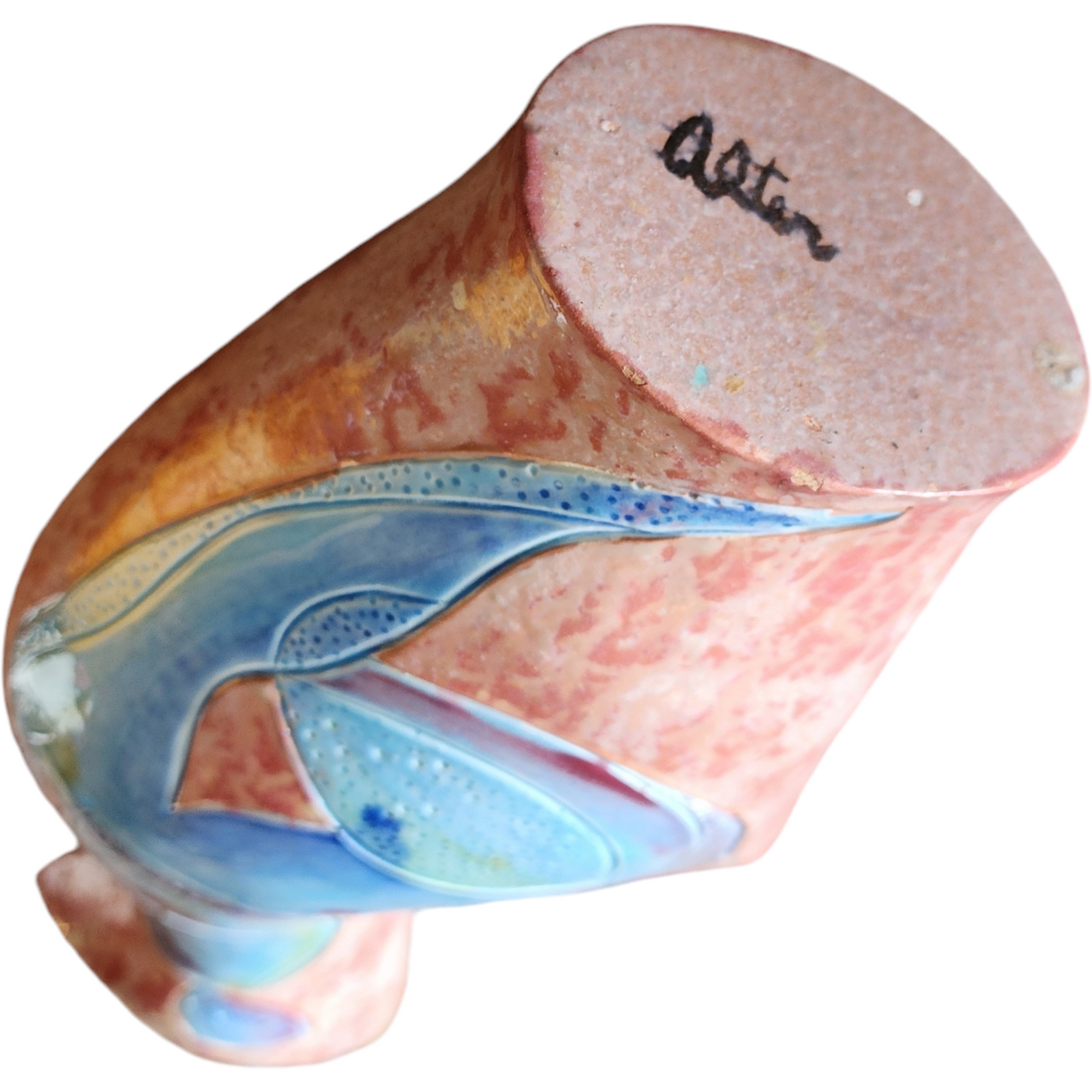 Stunning Abstract Art Ceramic Handmade Double-Sided Vase