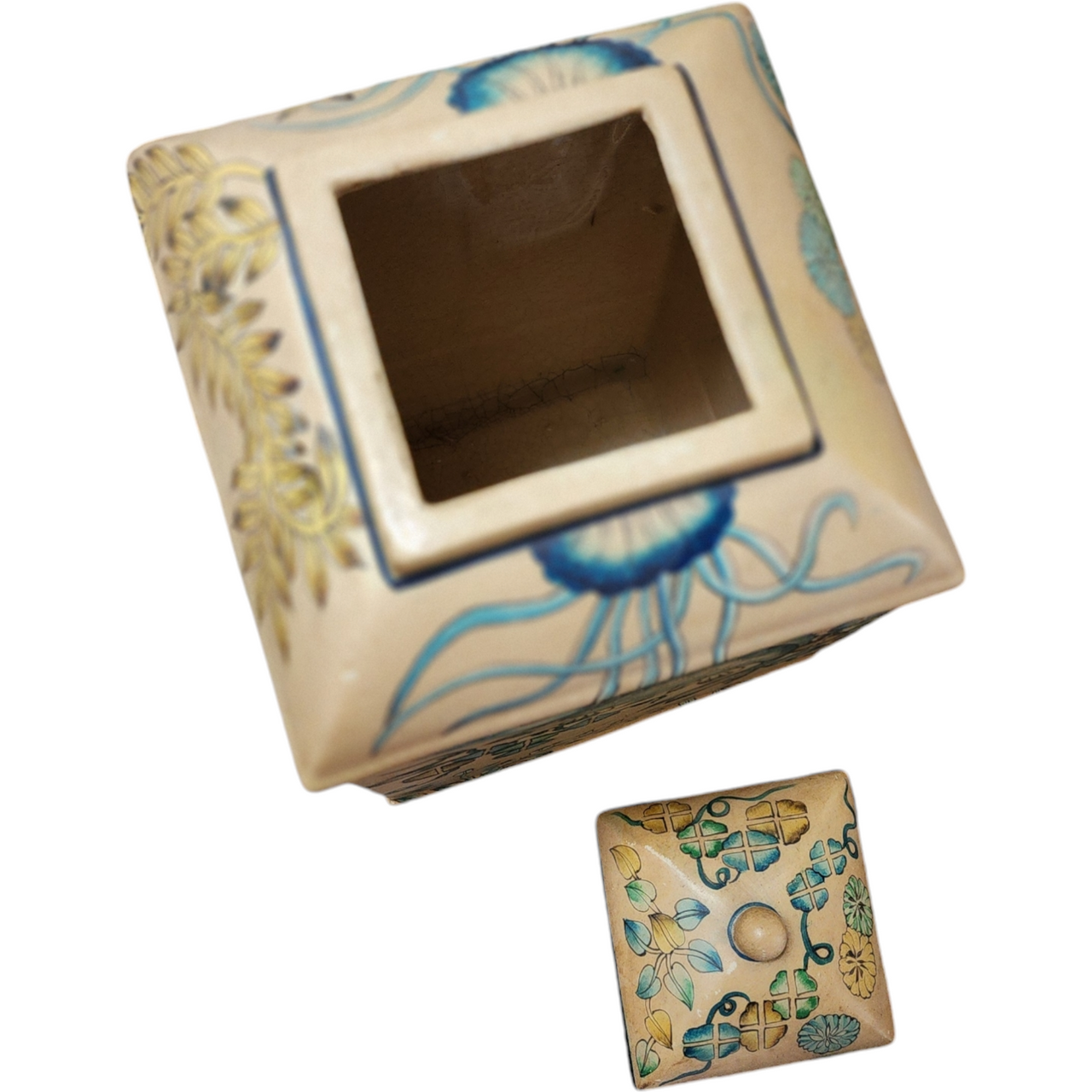Andrea by Sadek Stunning Chinese Porcelain Jar with Intricate Fish and Flora Design