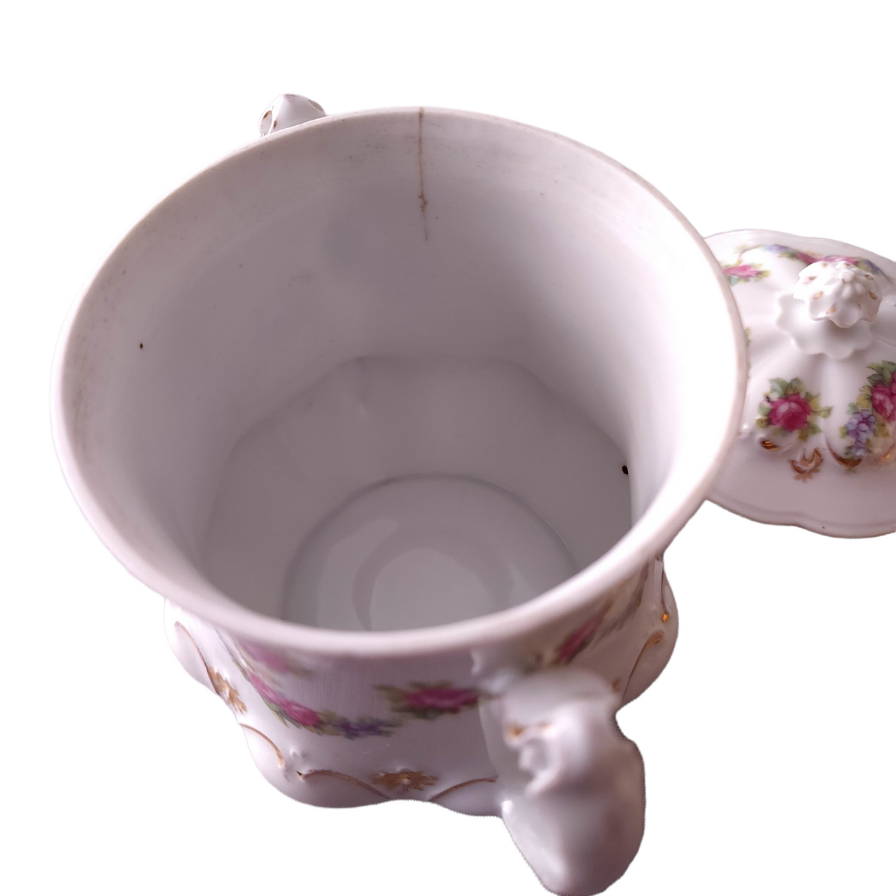 Zdekauer, Moritz M.Z. Austria Porcelain Rose Design Sugar Bowl & Lid