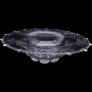13" Susquehanna Salina Pattern | Etched Crystal Glass Serving Bowl | Mid-Century Elegant Tableware