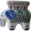 Sweet Petite Elephant Garden Stool or Plant Stand Seat Figurine China