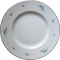 Syracuse Celeste Carolina Blue Leaves On White Platinum Trim Dinner Plate