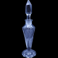 7" Crystal Perfume Bottle with Stopper Faceted Ribbed Ridges
