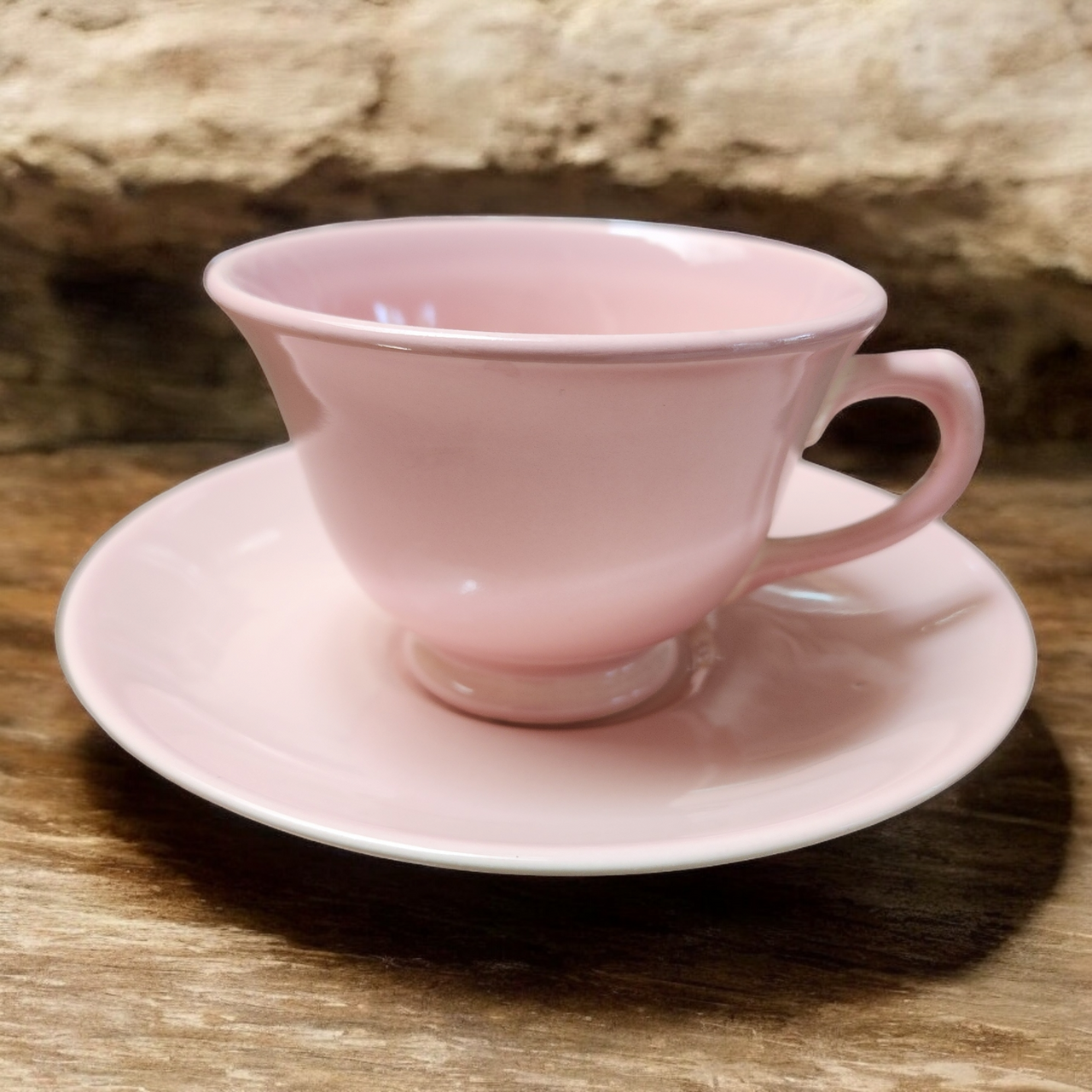 Taylor Smith&T TS&T Luray Pastels Pink Footed Cup & Saucer Set