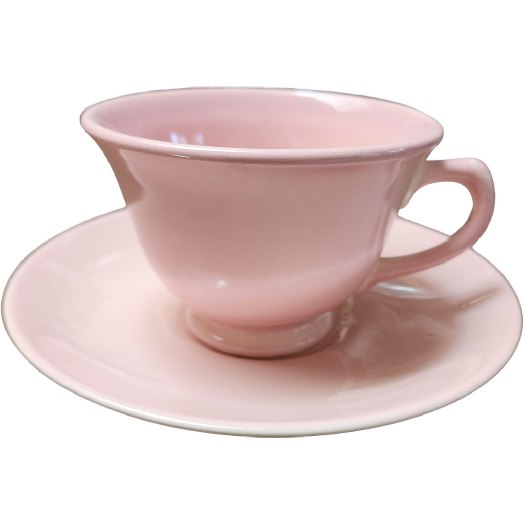 Taylor Smith&T TS&T Luray Pastels Pink Footed Cup & Saucer Set