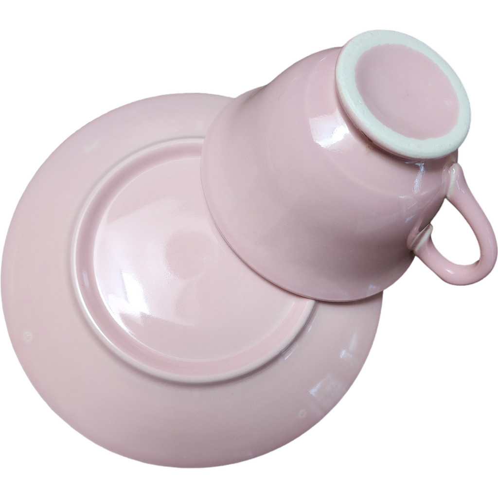 Taylor Smith&T TS&T Luray Pastels Pink Footed Cup & Saucer Set