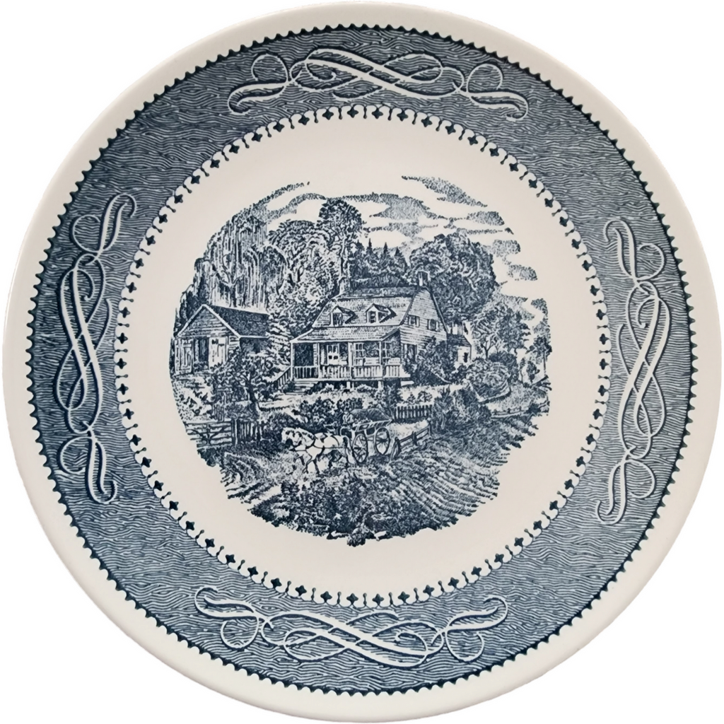 Taylor Smith & T TS&T Currier and Ives Blue Dinner Plate