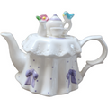 Teleflora Lavender Polka Dots & Bows Princess Tea Party Teapot