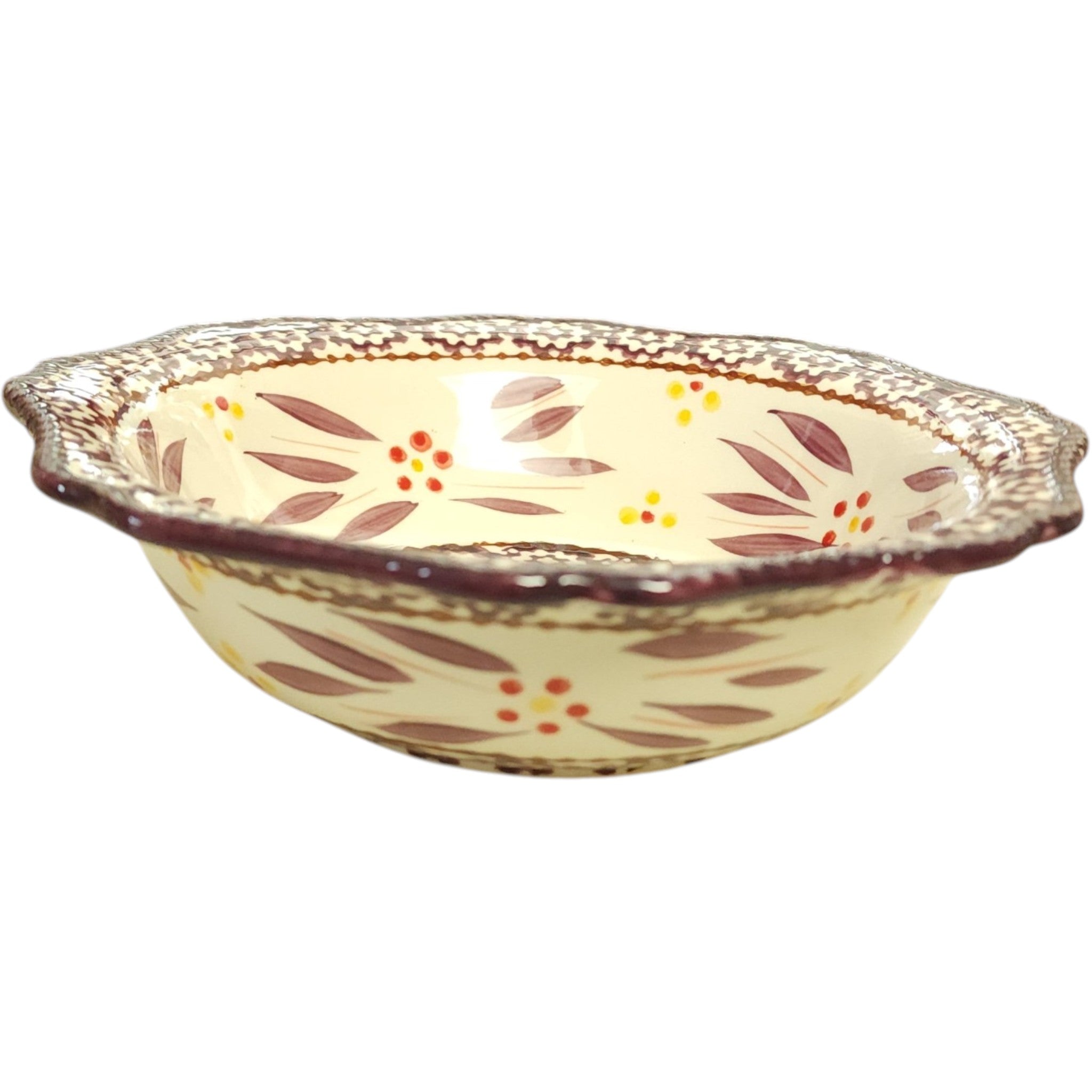 Temp-tations Old World Eggplant 7.5 Scalloped Soup Cereal Bowl
