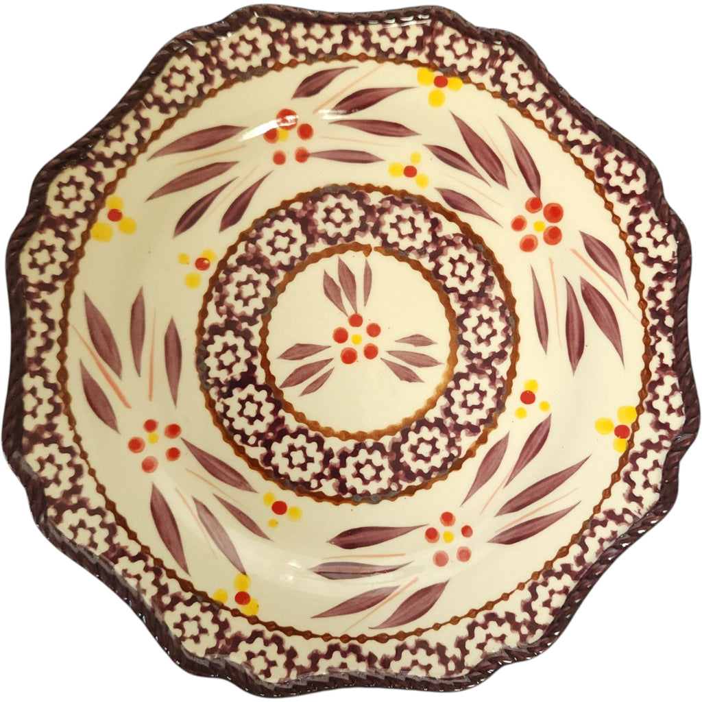 Temp-tations Old World Eggplant  Hand-Painted 8" Scalloped Salad Plate