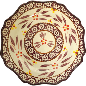 Temp-tations Old World Eggplant  Hand-Painted 8" Scalloped Salad Plate