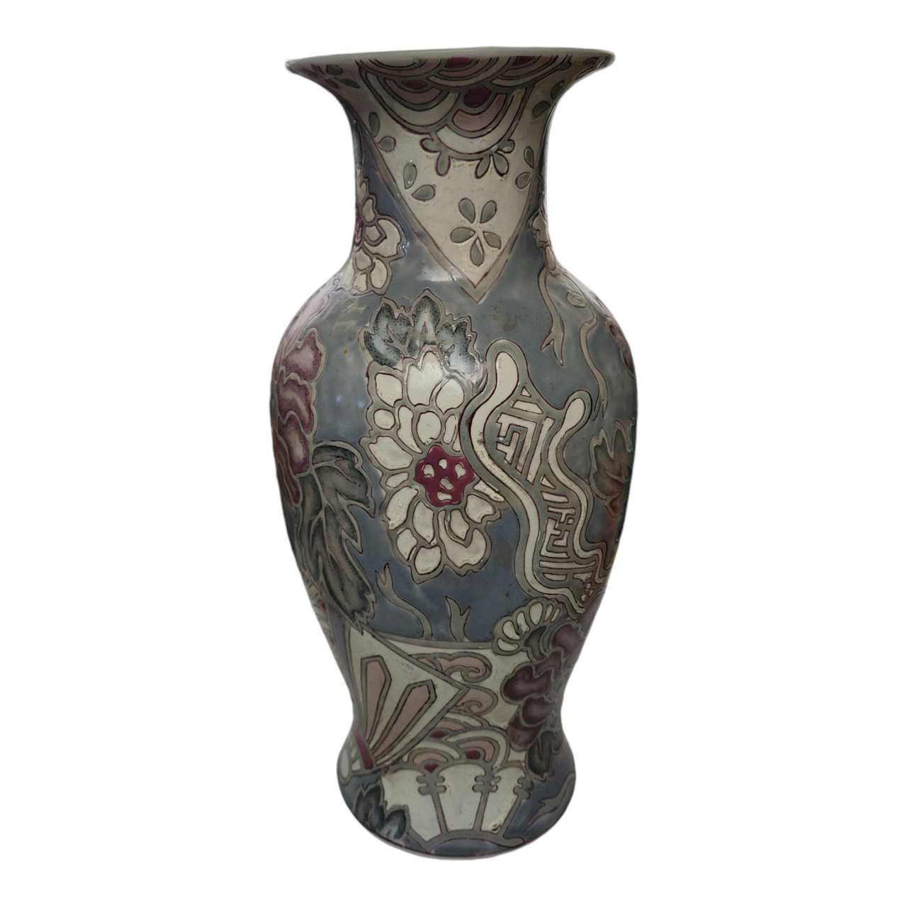 Terri Roese for Toyo Porcelain Hand-Painted Vase Decorated in Macauee