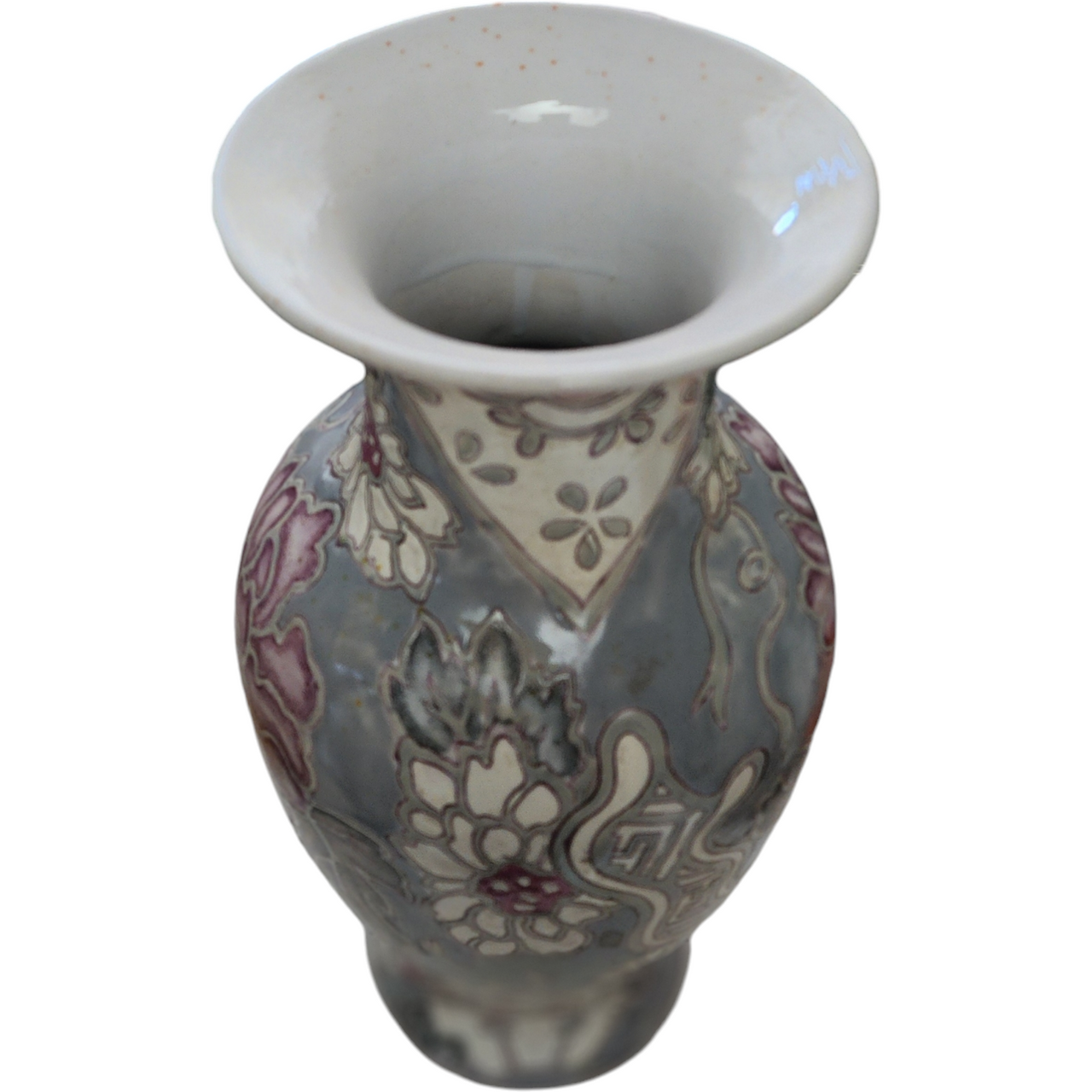 Terri Roese for Toyo Porcelain Hand-Painted Vase Decorated in Macauee