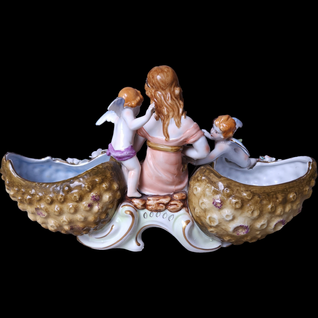 Thames Goddess of Beauty, Cherubs Hand Painted Porcelain Two Sided PLanter