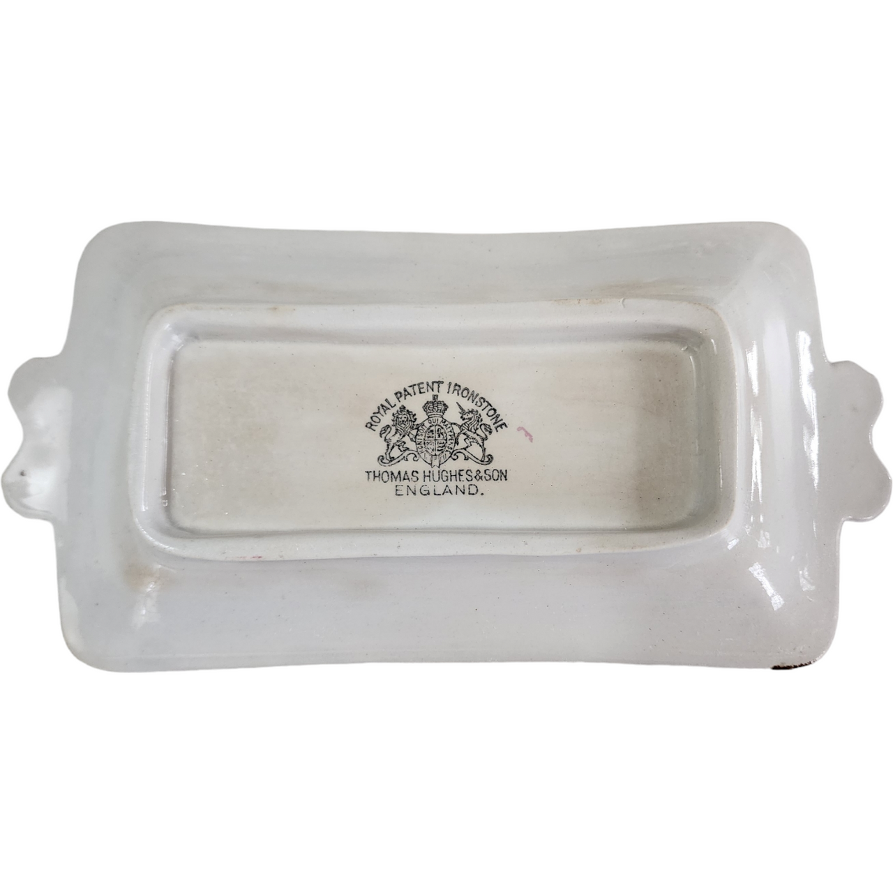 Thomas Hughes & Sons Tea Leaf Center Copper Lustre Ironstone Farmhouse Butter Tray