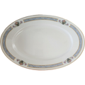Thomas The Brunswick Blue Band Flower Basket Smooth 15" Oval Serving Platter